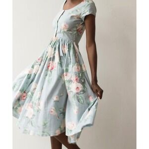 S.G. Gilbert Vintage Floral Midi Prairie Dress Cottagecore 10 80s Pockets READ